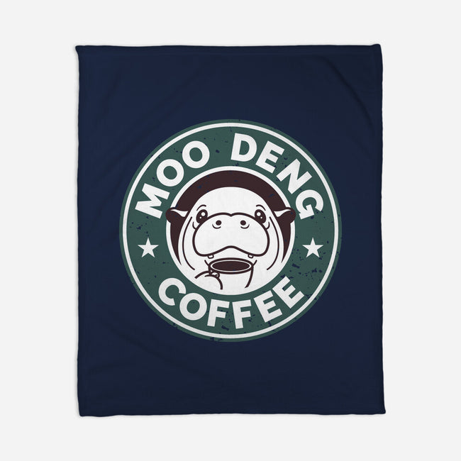 Moo Deng Coffee-None-Fleece-Blanket-retrodivision