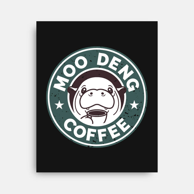 Moo Deng Coffee-None-Stretched-Canvas-retrodivision