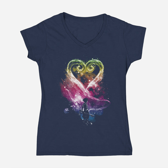 A Path To The Stars-Womens-V-Neck-Tee-kharmazero