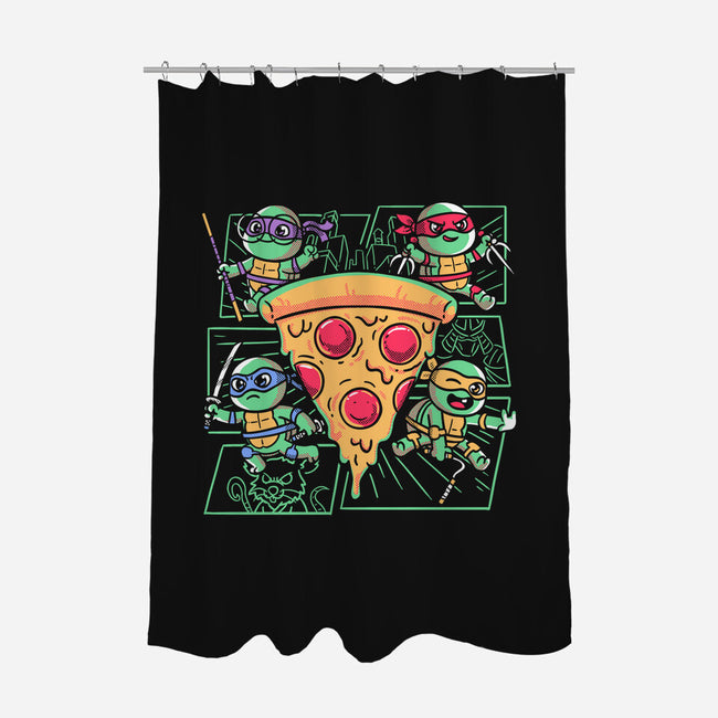 Turtle Mini Ninjas Together-None-Polyester-Shower Curtain-estudiofitas