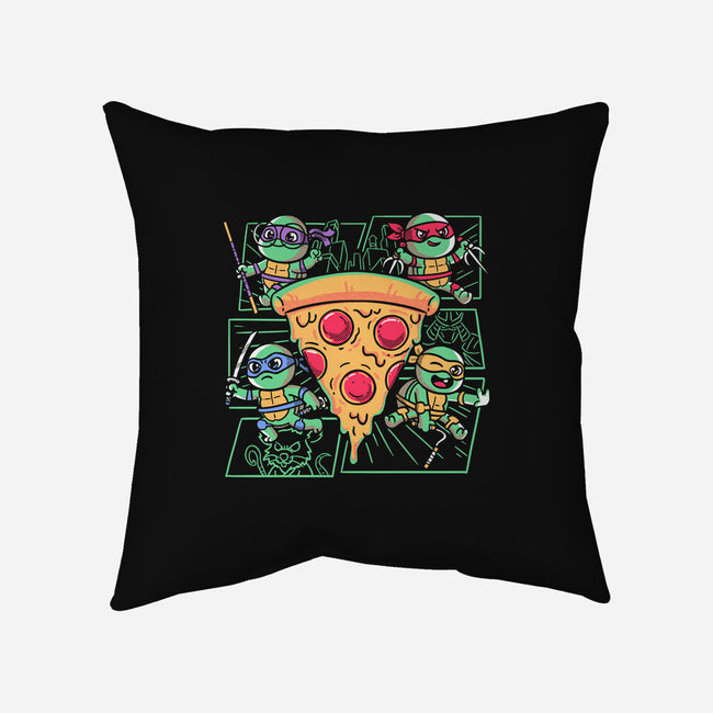 Turtle Mini Ninjas Together-None-Removable Cover w Insert-Throw Pillow-estudiofitas