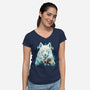 Snow Wolf-Womens-V-Neck-Tee-rmatix