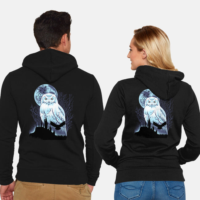 Snowy Owl-Unisex-Zip-Up-Sweatshirt-rmatix