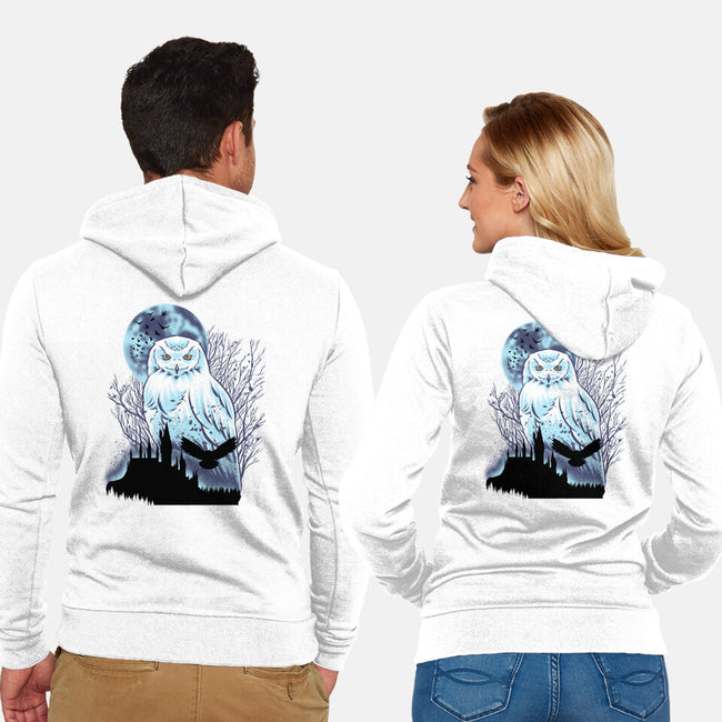 Snowy Owl-Unisex-Zip-Up-Sweatshirt-rmatix