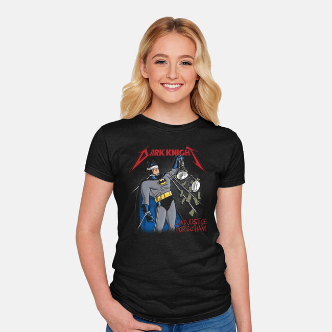 And Justice For Gotham-Womens-Fitted-Tee-Barbadifuoco