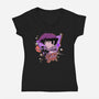 Let's Jam Across The Galaxy-Womens-V-Neck-Tee-palmstreet