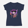 Let's Jam Across The Galaxy-Womens-V-Neck-Tee-palmstreet