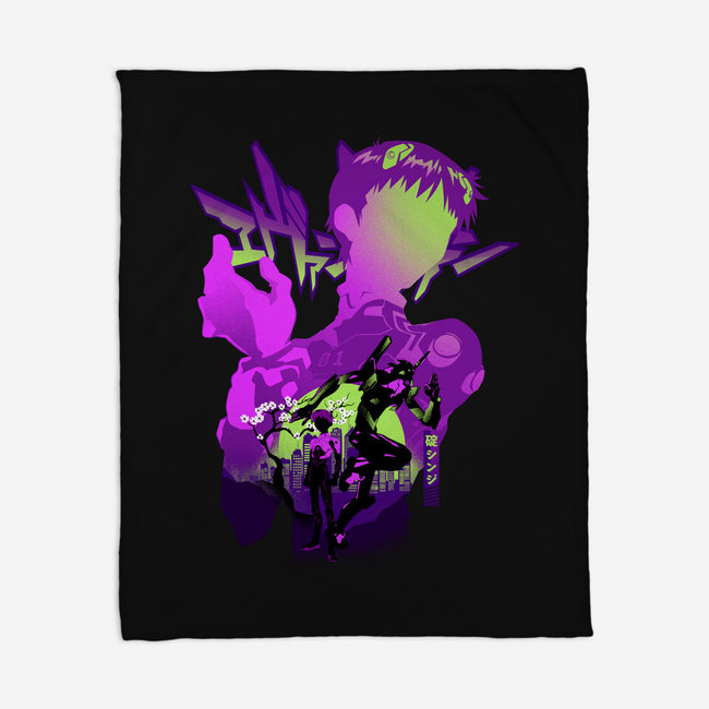 Shinji Silhouette-None-Fleece-Blanket-hypertwenty