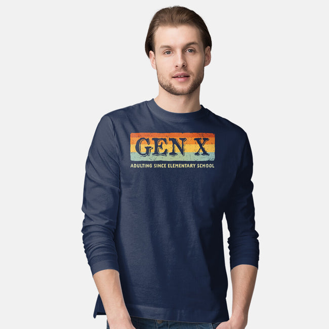 Adulting Since Elementary School-Mens-Long Sleeved-Tee-kg07