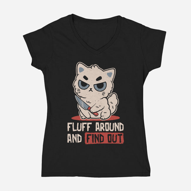 Fluff Around-Womens-V-Neck-Tee-koalastudio