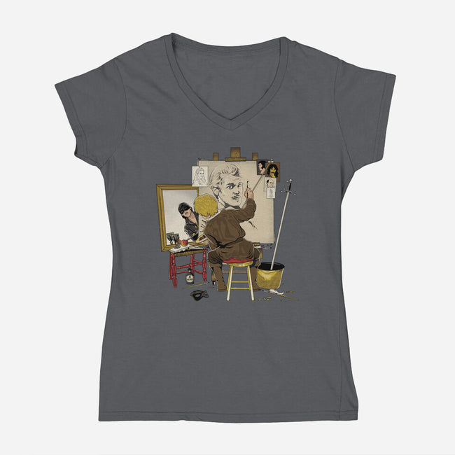 Inconceivable Portrait-Womens-V-Neck-Tee-retrodivision