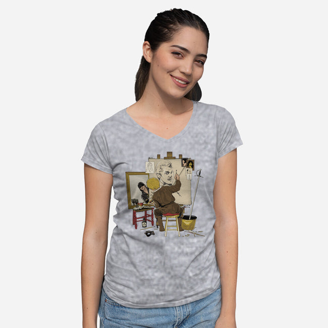 Inconceivable Portrait-Womens-V-Neck-Tee-retrodivision