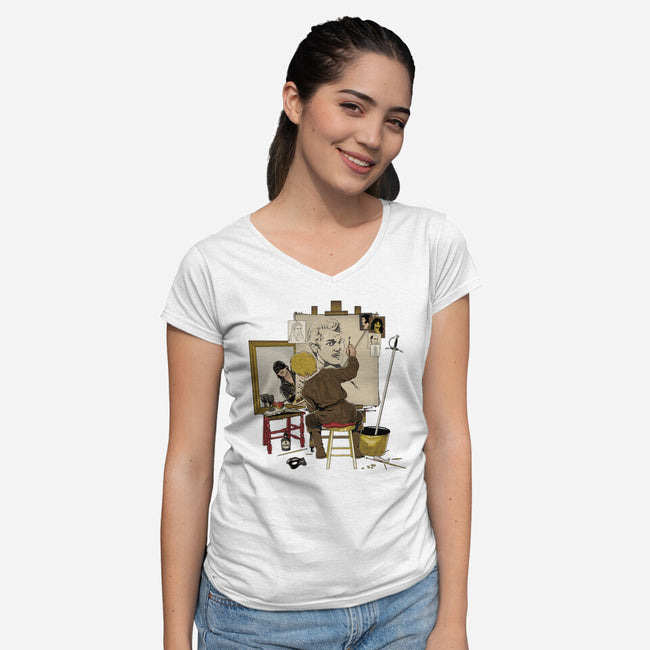 Inconceivable Portrait-Womens-V-Neck-Tee-retrodivision