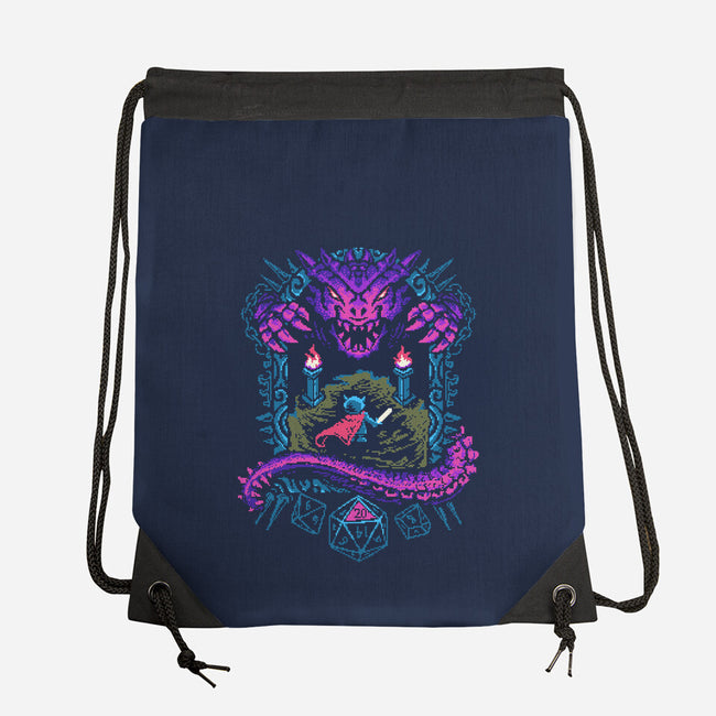 The Warrior And Dragon-None-Drawstring-Bag-marsdkart