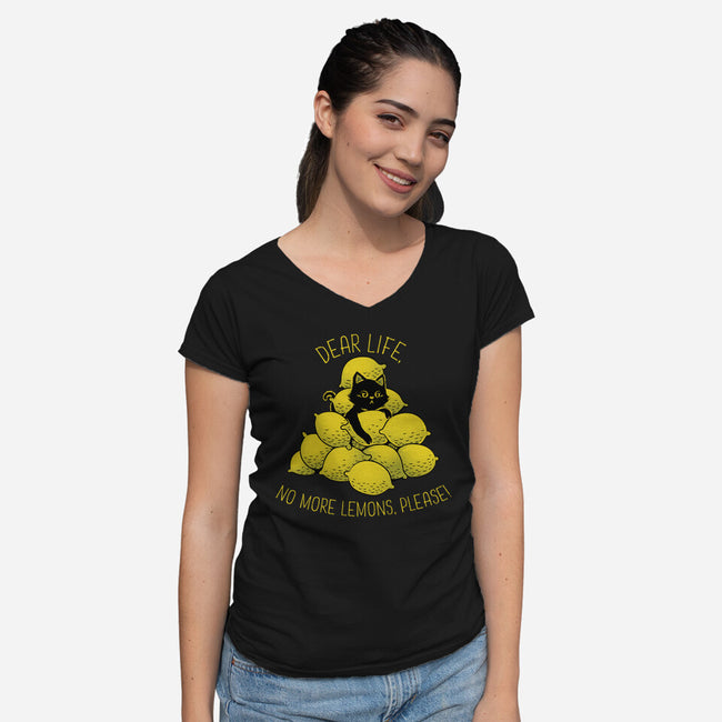 No More Lemons-Womens-V-Neck-Tee-tobefonseca