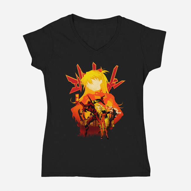 Asuka Silhouette-Womens-V-Neck-Tee-hypertwenty