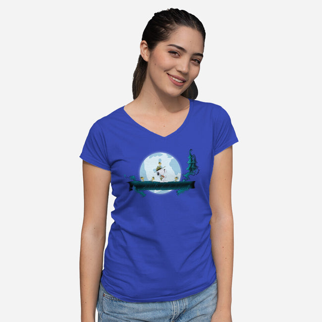 Snoopy Hakuna Matata-Womens-V-Neck-Tee-MaxoArt