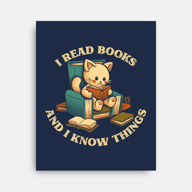 I Read Books And I Meow Things-None-Stretched-Canvas-worlddominationforcats