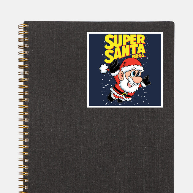 Super Santa Bros-None-Glossy-Sticker-Barbadifuoco