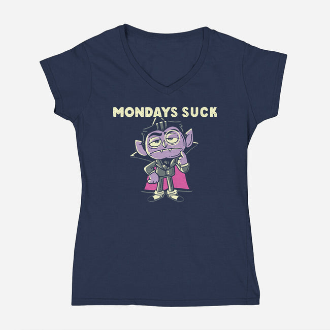 Mondays Suck-Womens-V-Neck-Tee-naomori