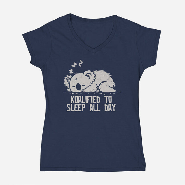 Koalified To Sleep All Day-Womens-V-Neck-Tee-koalastudio