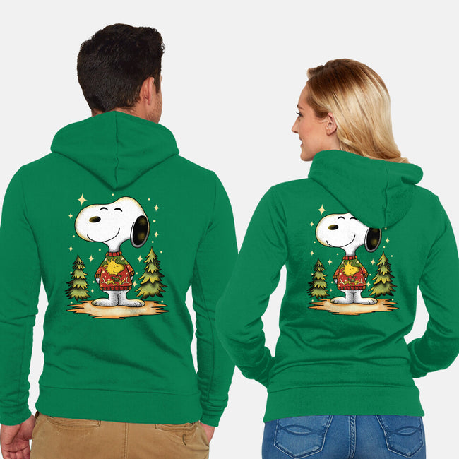 Snoopy's Cozy Christmas-Unisex-Zip-Up-Sweatshirt-JamesQJO