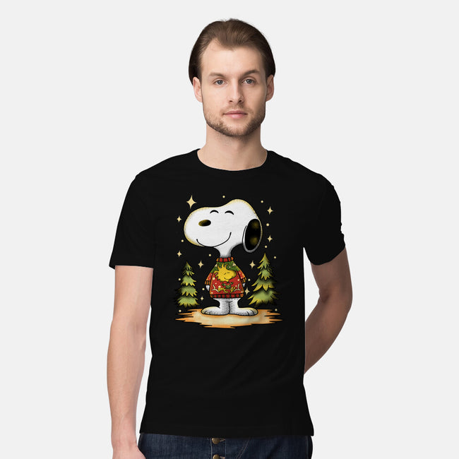 Snoopy's Cozy Christmas-Mens-Premium-Tee-JamesQJO