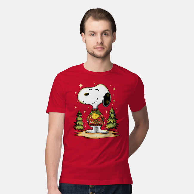 Snoopy's Cozy Christmas-Mens-Premium-Tee-JamesQJO