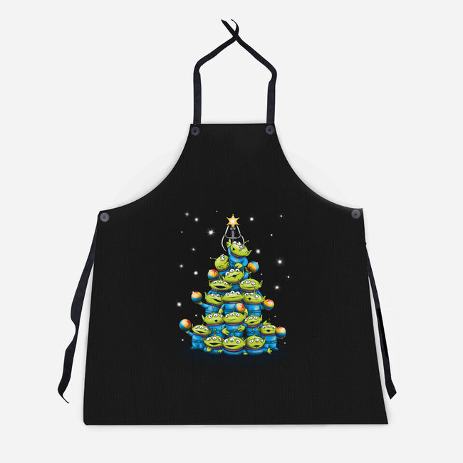 Ohh The Claw-mas Tree-Unisex-Kitchen-Apron-NMdesign