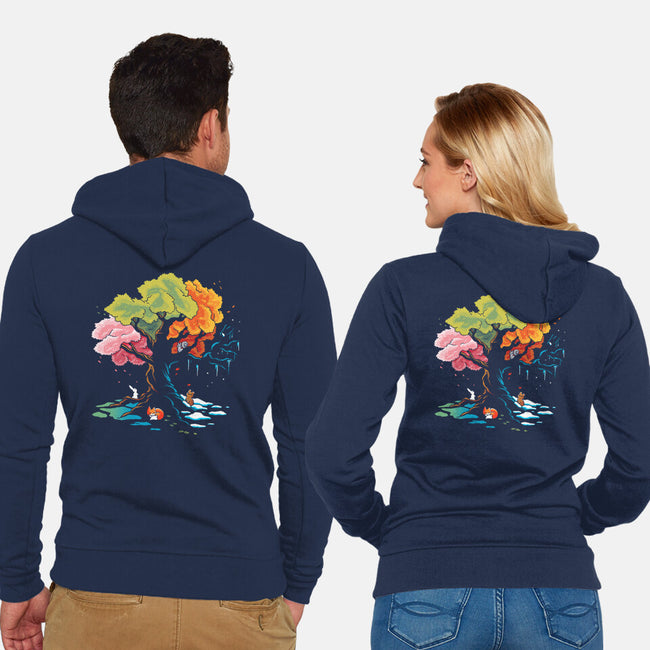 Season Tree-Unisex-Zip-Up-Sweatshirt-Vallina84