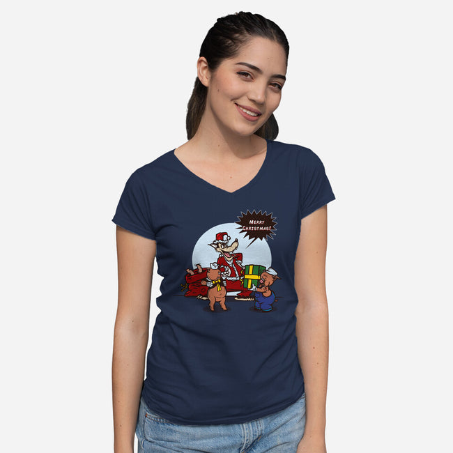 Merry Dinner-Womens-V-Neck-Tee-AndreusD