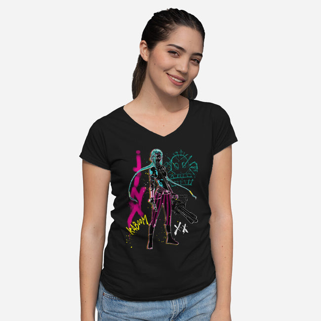 ArtCane-Womens-V-Neck-Tee-kharmazero