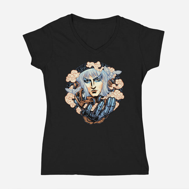 Goblin Gaze-Womens-V-Neck-Tee-glitchygorilla