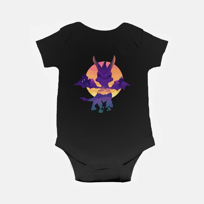 Purple Dragon-Baby-Basic-Onesie-dandingeroz