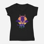 Purple Dragon-Womens-V-Neck-Tee-dandingeroz