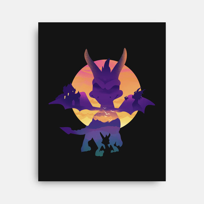 Purple Dragon-None-Stretched-Canvas-dandingeroz