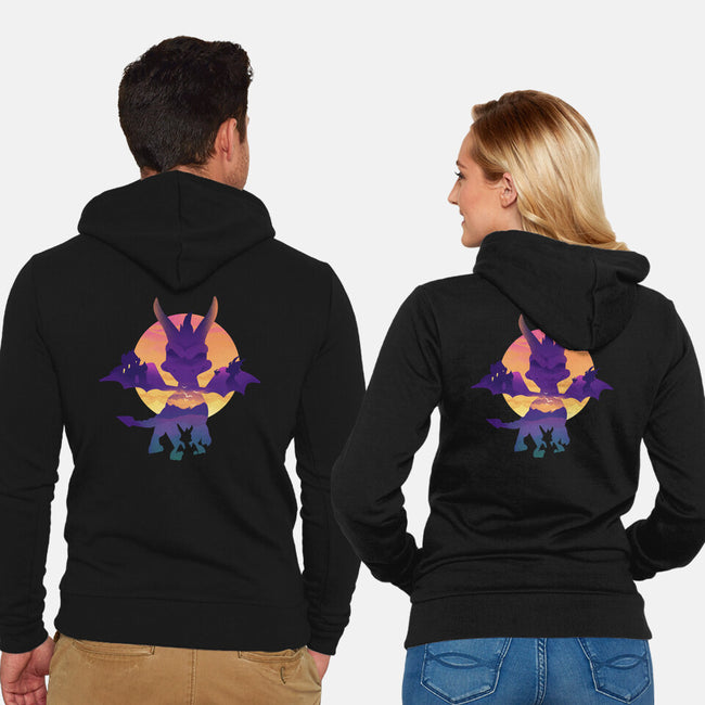 Purple Dragon-Unisex-Zip-Up-Sweatshirt-dandingeroz