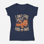 I Only Care About Food And Naps-Womens-V-Neck-Tee-Arigatees