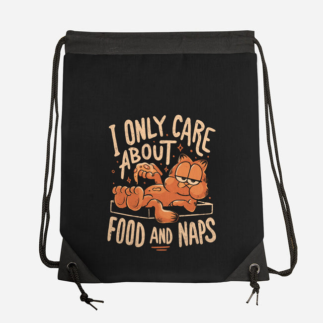 I Only Care About Food And Naps-None-Drawstring-Bag-Arigatees