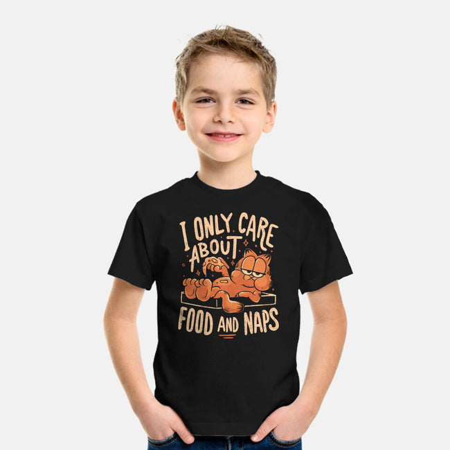 I Only Care About Food And Naps-Youth-Basic-Tee-Arigatees