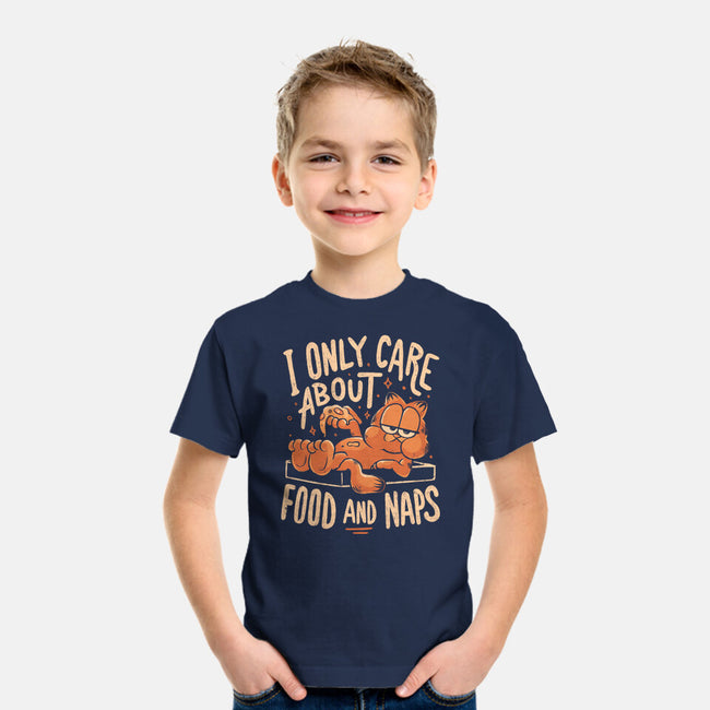 I Only Care About Food And Naps-Youth-Basic-Tee-Arigatees