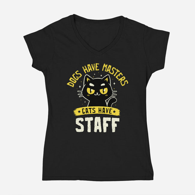 Cats Have Staff-Womens-V-Neck-Tee-koalastudio