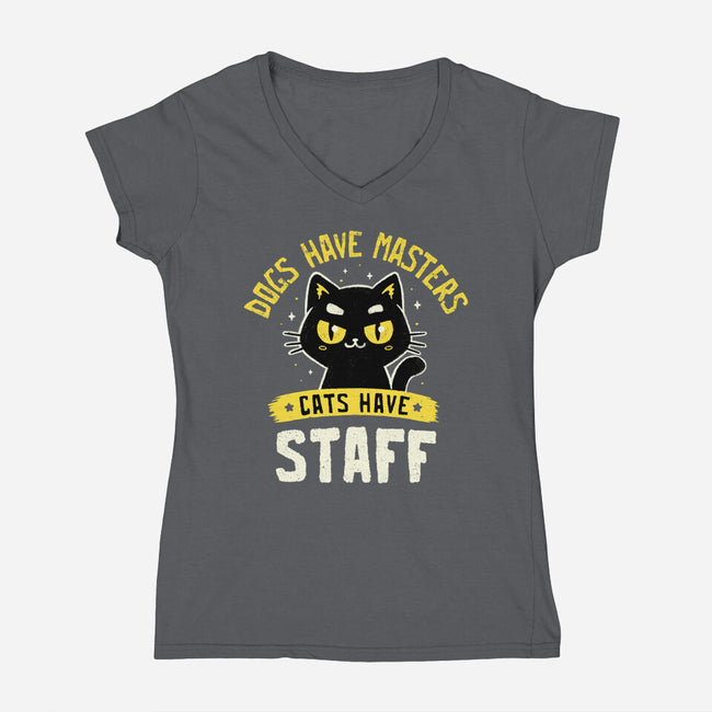 Cats Have Staff-Womens-V-Neck-Tee-koalastudio