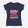 This Barbie Is Having A Mental Breakdown-Womens-V-Neck-Tee-koalastudio