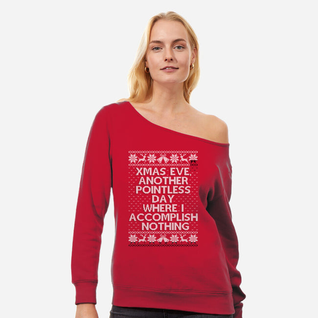 Another Pointless Xmas-Womens-Off Shoulder-Sweatshirt-Barbadifuoco