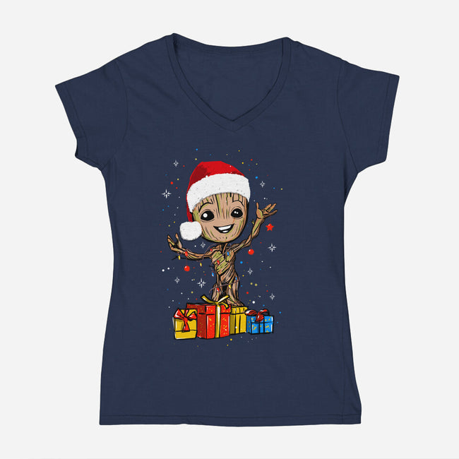 I Am Christmas-Womens-V-Neck-Tee-kharmazero