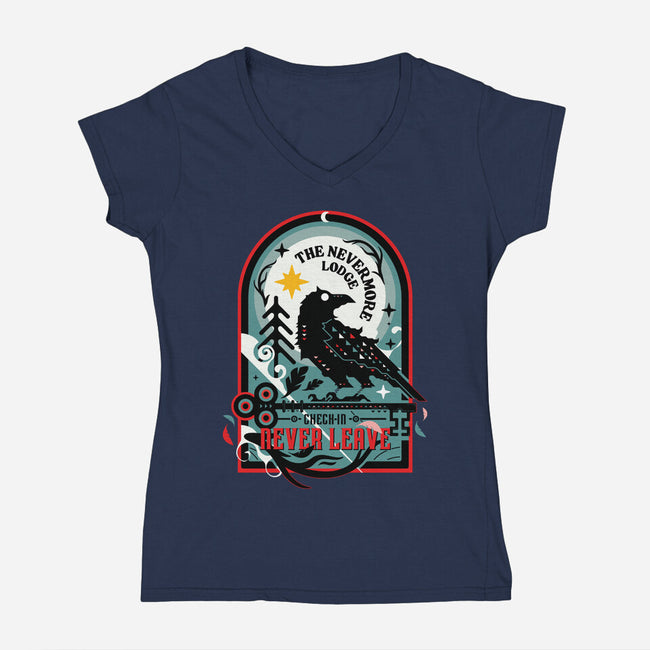 The Nevermore Lodge-Womens-V-Neck-Tee-BadBox