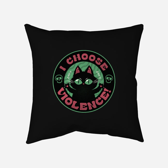 I Choose Violence Funny Cat-None-Removable Cover w Insert-Throw Pillow-tobefonseca