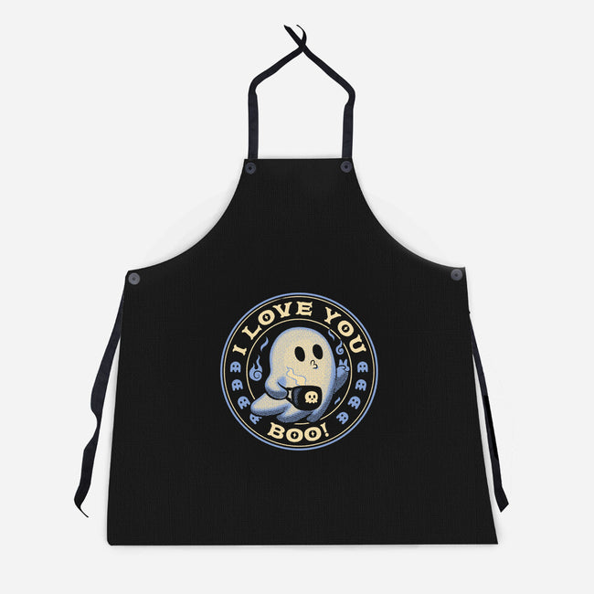 I Love You Boo Funny Ghost-Unisex-Kitchen-Apron-tobefonseca