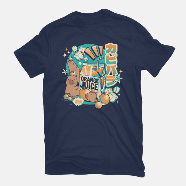 Capybara Japanese Orange Juice-Womens-Fitted-Tee-tobefonseca